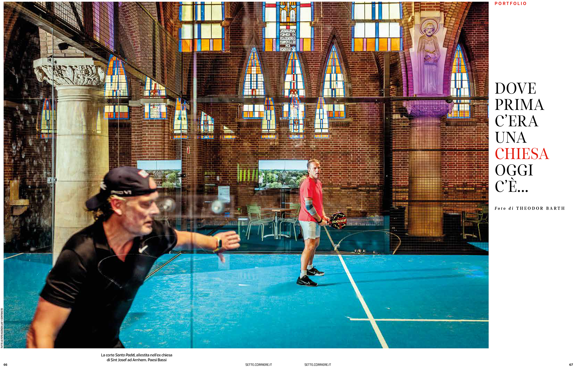 Ein Sportplatz in einer Kirche