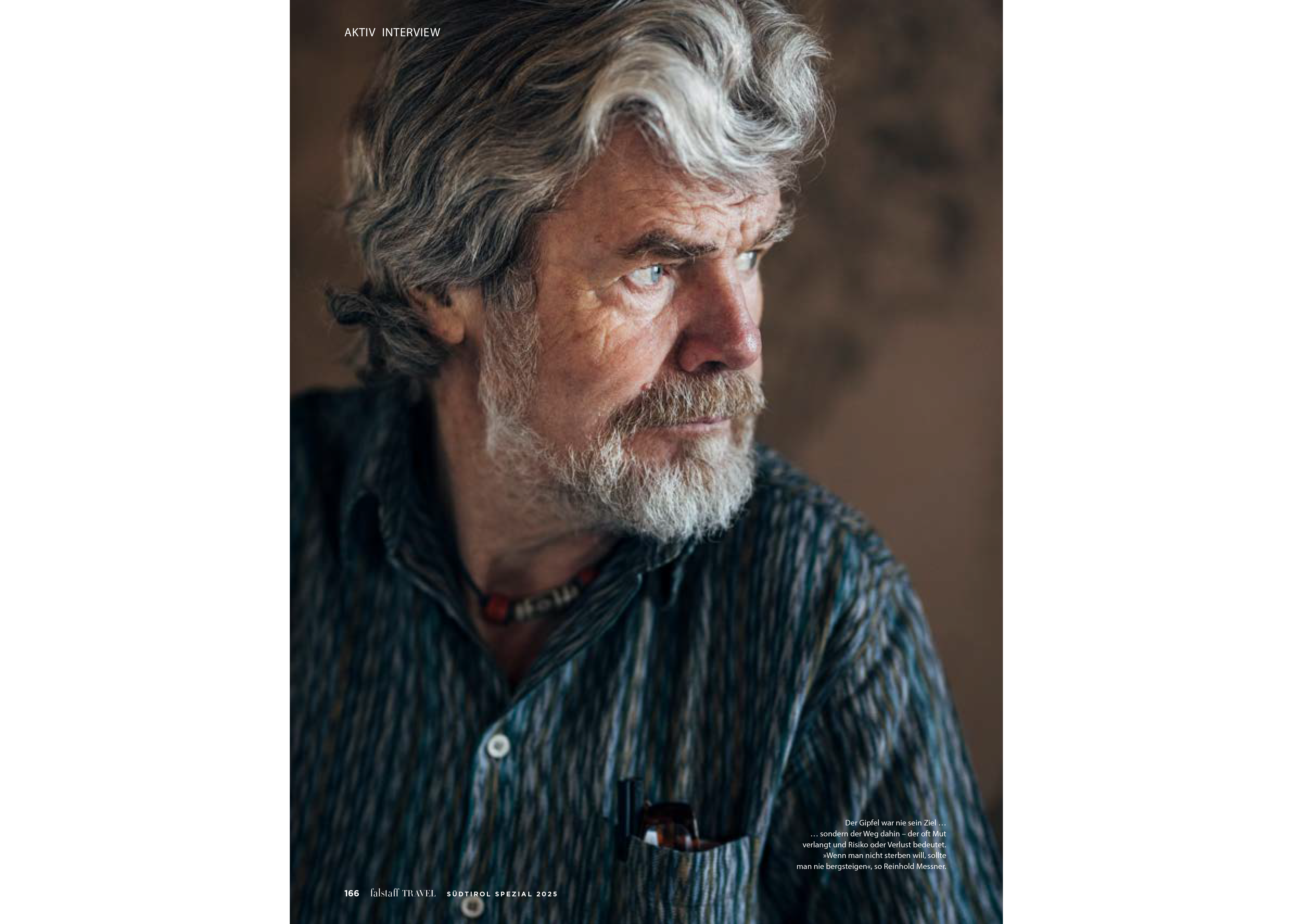 Reinhold Messner Portrait in einem Magazin