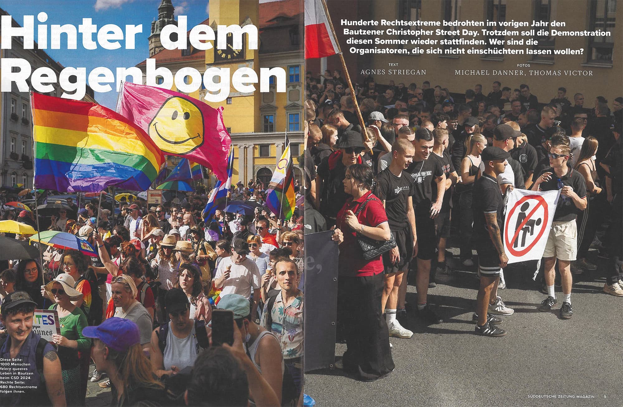 Magazinseite mit Demobildern