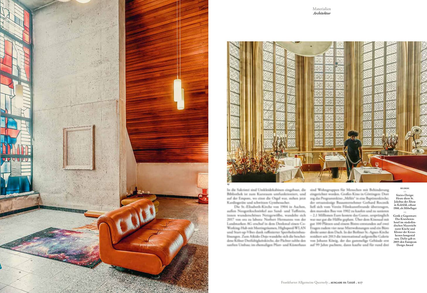 Wartezimmer mit modernem Design, Leder-Sofa und großen Fenstern in Frankfurt.