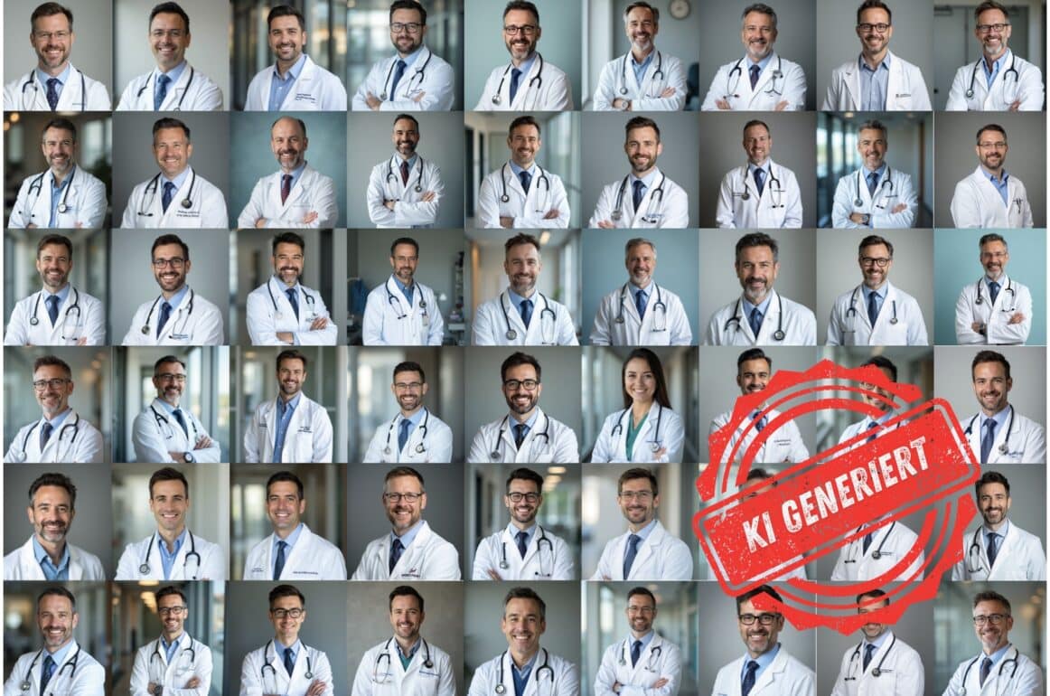 Ärzte vor neutralem Hintergrund, KI-generiert, professionell und vertrauenswürdig.